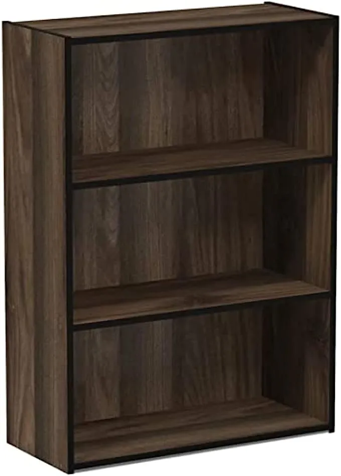 Furinno Pasir 3 Tier Open Shelf Bookcase Columbia Walnut 11208cwn