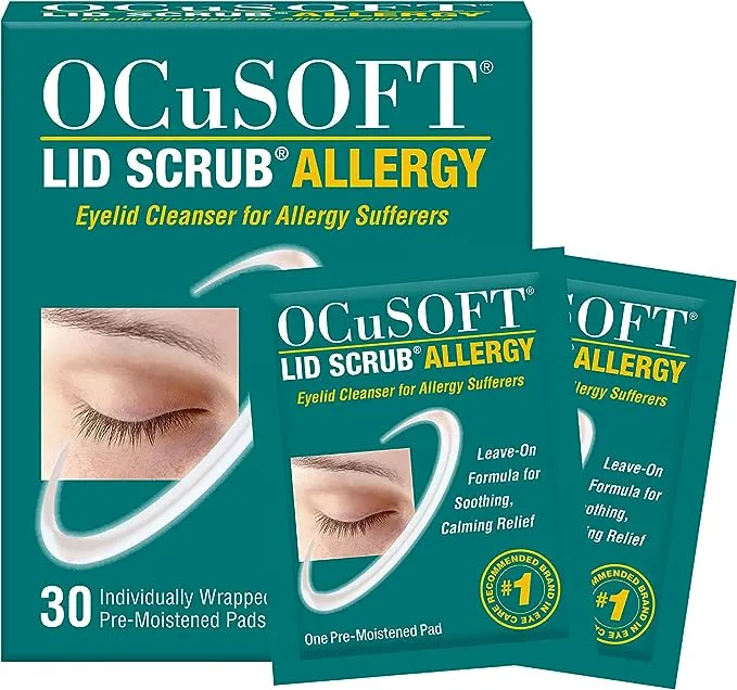 OCuSOFT Lid Scrub Allergy Eye Lid Cleanser Pre-Moistnened Pads, 30 Count