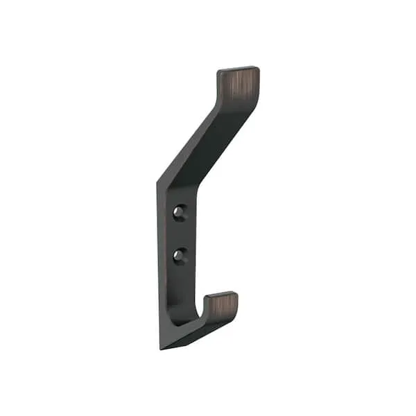 Amerock H37003ORB Emerge Double Prong Oil-Rubbed Bronze Decorative Wall Hook