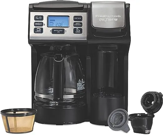 Hamilton Beach FlexBrew 2-Way Coffee Maker, Single Serve & Full Pot, Black