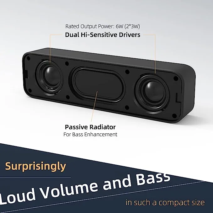 Upgraded USB Computer /Laptop Speaker with Stereo Sound &amp; Enhanced Bass