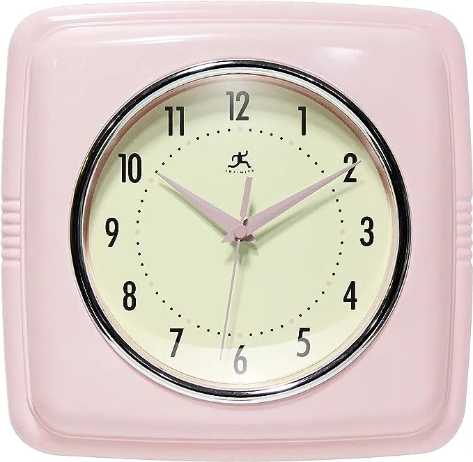 Retro Square Wall Clock in Green