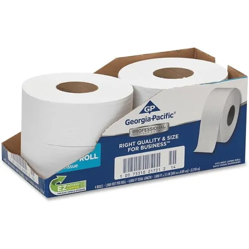 "Georgia-Pacific PRO Convenience Pack Jumbo Jr. Roll 2-Ply Toilet Paper, 1000' Per Roll, Pack Of 4 Rolls"