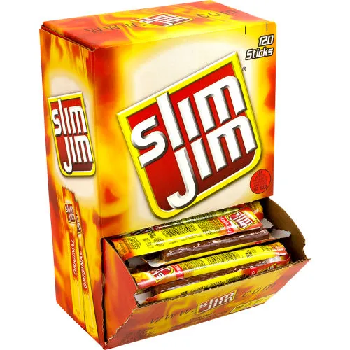 Slim Jim Snack-Sized Smoked Meat Stick, Original Flavor, Keto Friendly Snack Stick, 0.28 Oz, 46 Count