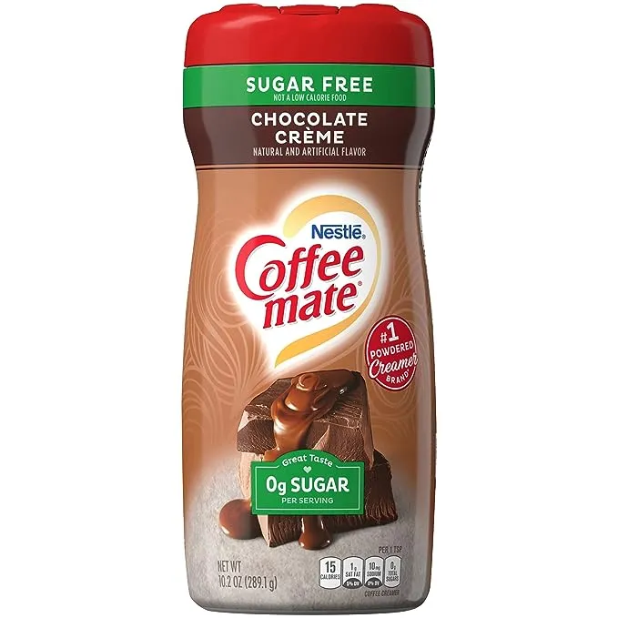 Nestle Coffeemate Sugar Free Creamy Chocolate Powder Coffee Creamer 10.2 oz. Canister