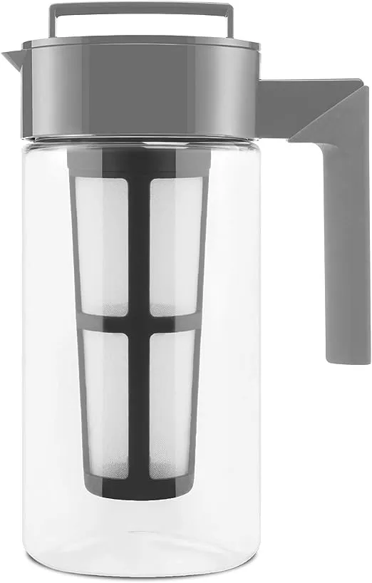 Takeya Patented Deluxe Cold Brew Iced Coffee Maker with Grey Lid Pitcher, 1 Qt, StoneTakeya Patented Deluxe Cold Brew Iced Coffee Maker with…