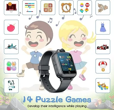 Smart Watch for Kids Games Toy for Kids Age 3-9 Smartwatch 14 Games Camera Video Music Alarm Calculator Birthday for Boys Learning Toys for 3 4 5 6 7 8 9 10 11 12 Year Old Boys (Black)