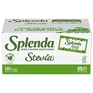 SPLENDA Stevia Zero Calorie Sweetener, Plant Based Sugar Substitute Granulated Powder, Single Serve Packets with Tray, 250 Count