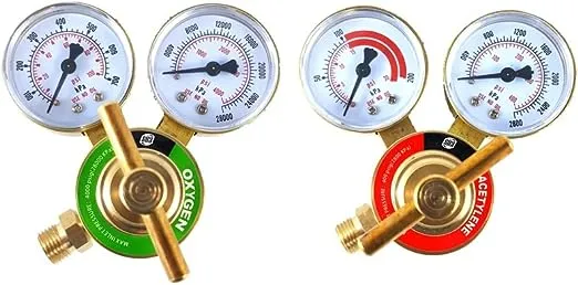 SÜA - Oxygen and Acetylene Regulators Welding Gas Gauges Pair - Rear Entry - LDB series - Check all the pictures and read the full description of this product to make sure it fits your tanks and hoses