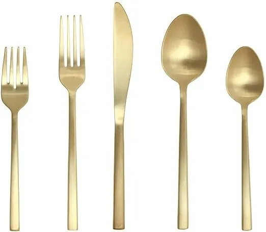 Arezzo Brushed Gold 20pc Flatware Set