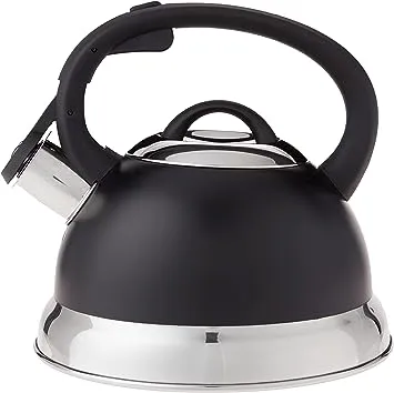 Mr. Coffee Flintshire Stainless Steel Whistling Tea Kettle, 1.75-Quart, Brushed Satin