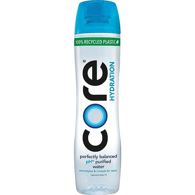 CORE Hydration, 30.4 Fl. Oz (Pack of 12), Nutrient Enhanced Water, Perfect 7.4 Natural pH, Ultra-Purified With Electrolytes and Minerals, Cup Cap For Sharing