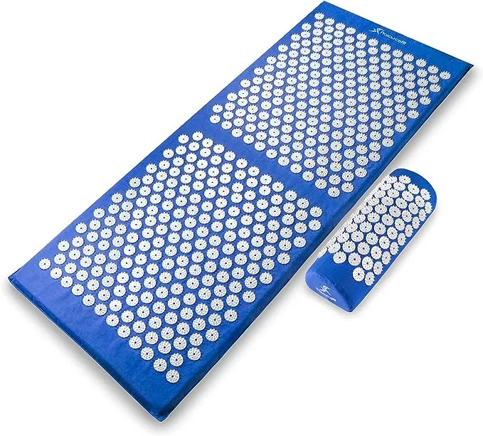 ProsourceFit Juego de alfombrilla y almohada de acupresión para aliviar el dolor de espalda/cuello y relajación muscular