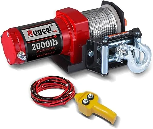 2000-lb. ATV/UTV Electric Winch with wirerope Kits, 12V Winch for Towing, Boat, Off-Road