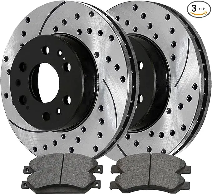 AUTOShack Front Drilled and Slotted Brake Kit for Chevrolet Silverado