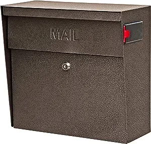 Mail Boss 7164 Metro, Bronze High Capacity Wall Mounted Locking Security Mailbox