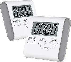 Antonki Timer, 2 Pack Timer for Kids, Kitchen Timers, Digital Timer for Cooking, Egg Timer, Classroom Timer for Teacher, Magnetic Countdown Timer for Exercise, Study, Oven - Battery Included