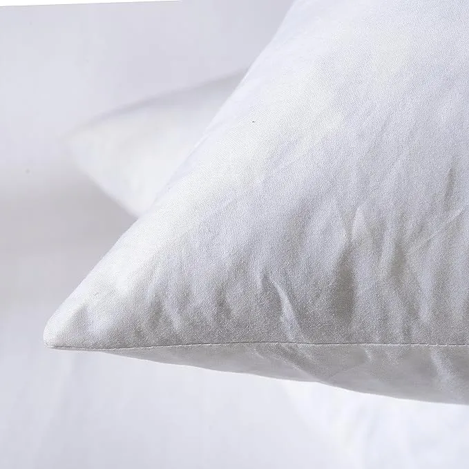 Basic Home 26x26 Euro Throw Pillow Inserts-Down Feather Pillow Inserts-Cotton Fabric-Set of 2-White