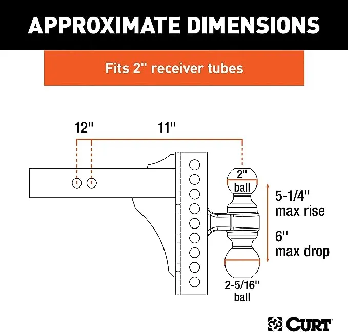 CURT Manufacturing 45900 Trailer Hitch Ball Mount | FinditParts