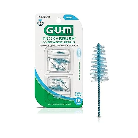 Gum Proxabrush Go-Betweens Refills, Wide, Twin Pack - 16 refills