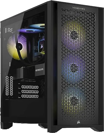 Corsair Vengeance i7400 Series Gaming PC - Liquid Cooled Intel® Core™ i7 13700K CPU - NVIDIA® GeForce RTX™ 4070 Ti Graphics - 32GB Vengeance RGB DDR5 Memory,Black