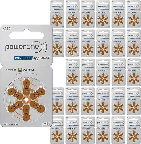 PowerOne Size 312 Hearing Aid Batteries - 30 countPowerOne Size 312 Hearing Aid Batteries - 30 count