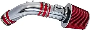 Rtunes Racing Short Ram Air Intake Kit + Filter Combo RED Compatible For 2004-2007 Honda Accord 2.4L L4 SULEV