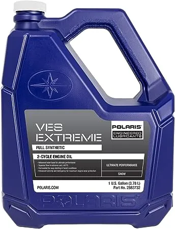 Polaris OEM Snowmobile VES Extreme Highest Performance Full Synthetic 2-Cycle Oil, 2-Stroke Snowmobiles, 1 Gallon, Synthetic, Qty 1, Part 2883732