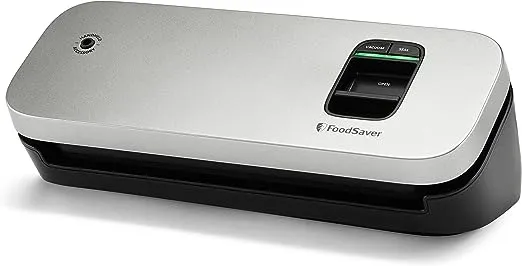 FoodSaver Compact Vacuum Sealer Machine with Sealer Bags and Roll for Airtight Food Storage and Sous Vide, White