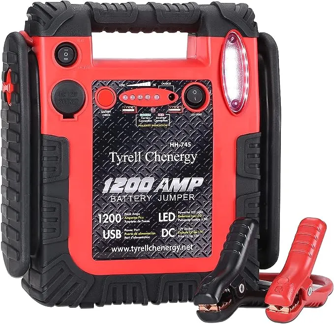 1600 Amp Car Jump Starter Portable Battery Charger, 20000 mAh Emergency Supply Power Pack (Up to 6 L Gas or 6 L Diesel Engine), 12V Auto Lead-Acid Battery Booster with LED Light & USB Ports