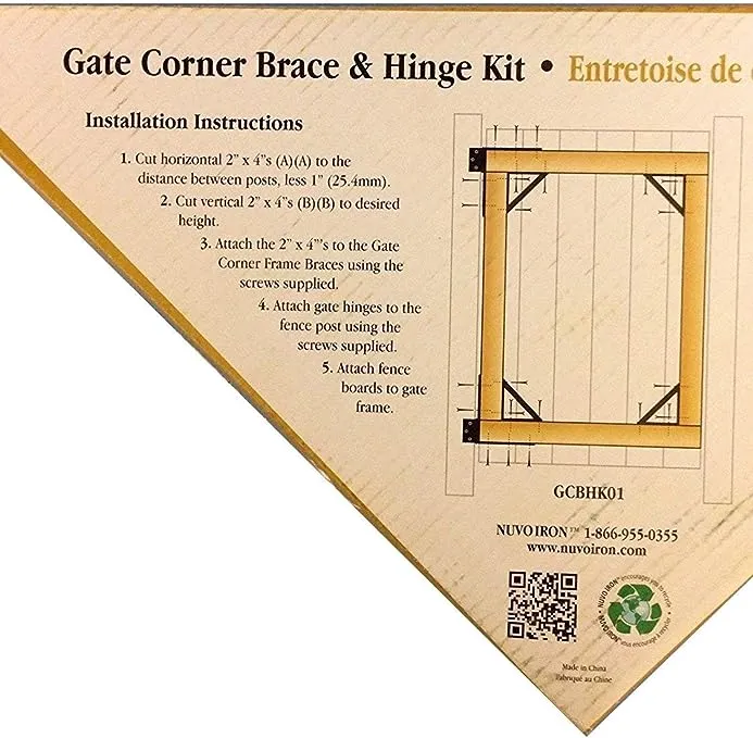 Nuvo Iron Gate Corner Frame Brace Kit, Black, 1 Count (Pack of 1)