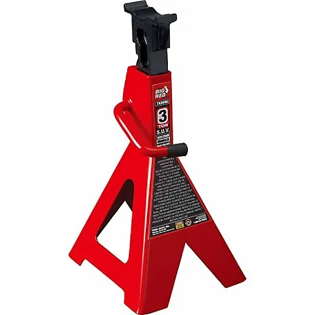 BIG RED T43006 Torin Steel Jack Stands (Fits: SUVs and Extended Height Trucks): 3 Ton (6,000 lb) Capacity, Red, 1 Pair