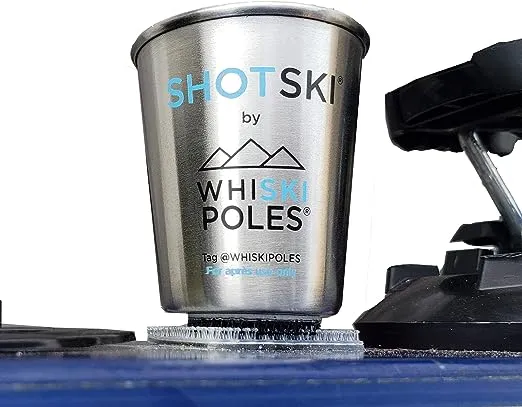 Official Shotski Kit - Instantly Turn Your Everyday Gear Into A Shot Ski! Removable, Shatterproof Stainless Steel Shot Glasses, Installs in Seconds, N