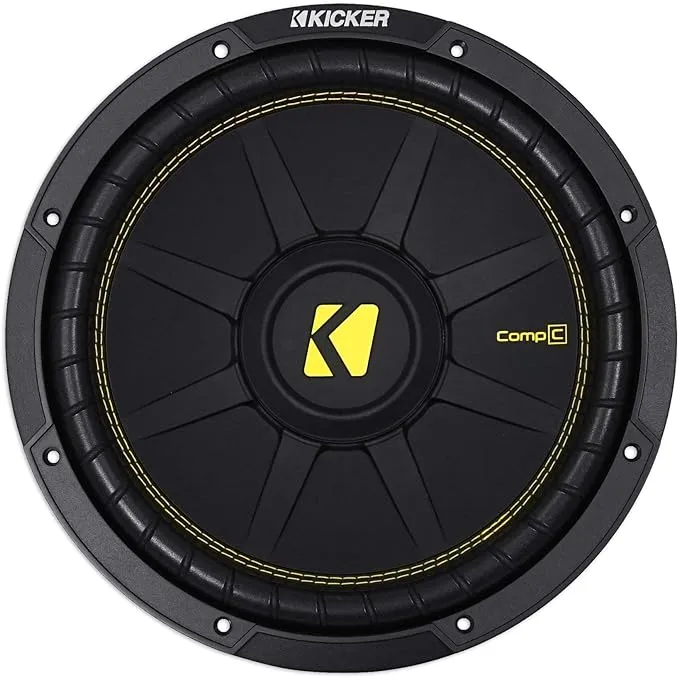 Kicker 12 Inch CompC 44CWCS124 Car Subwoofer, 300 Watt RMS 4 Ohm 1VC 12" Sub