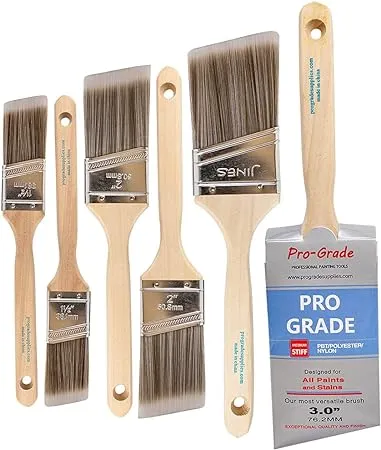  - Paint Brushes - 6 Pack Variety Angle Paint Brushes 