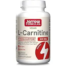 Jarrow Formulas L-Carnitine 500 mg - Important Cofactor for Energy Production (ATP) from Fats - L-Carnitine as L-Carnitine Tartrate - Dietary Supplement - 50 Veggie Capsules (Packaging May Vary)