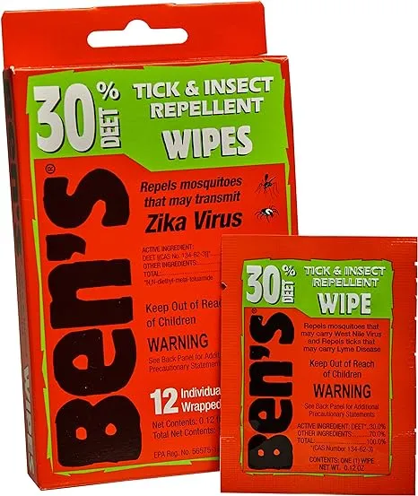 Ben's 30 Tick & Insect Repellent Wipes