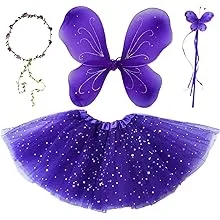 Girls Butterfly Costume Fairy Birthday Party Wings Dress Up for Halloween