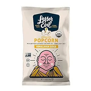 Lesser Evil Lsn00691 Organic Popcorn, Himalayan Gold, 0.88 Oz., 18/Carton