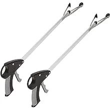 Vive Suction Cup Grabber Reacher 32" (2 Pack) - Elderly Grab It Reaching Pickup Tool Heavy Duty for Seniors - Trash, Sticks, Litter Picker Upper - Extra Long Reach Handle & Handy Extension Arm Claw