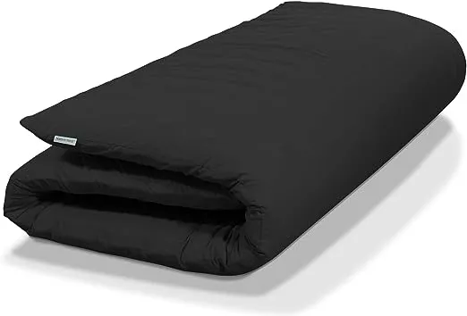 Native Nest Medium Firm Mattress Pad Twin Sized Comfortable Floor Bed, Black