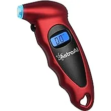 AstroAI Digital Tire Pressure Gauge 150 PSI 4 Settings for Car Truck Bicycle with Backlit LCD and Non-Slip Grip, Red