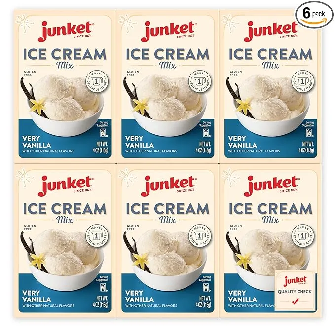 Junket Ice Cream Mix Very Vanilla, 4 Ounce (Pack of 6)