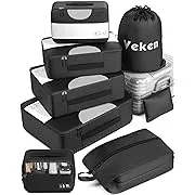 Veken 8 Set Packing Cubes for Suitcases, Travel Essentials Bag Organizers for Carry On, Luggage Organizer Bags Set for Travel Accessories in 4 Sizes (