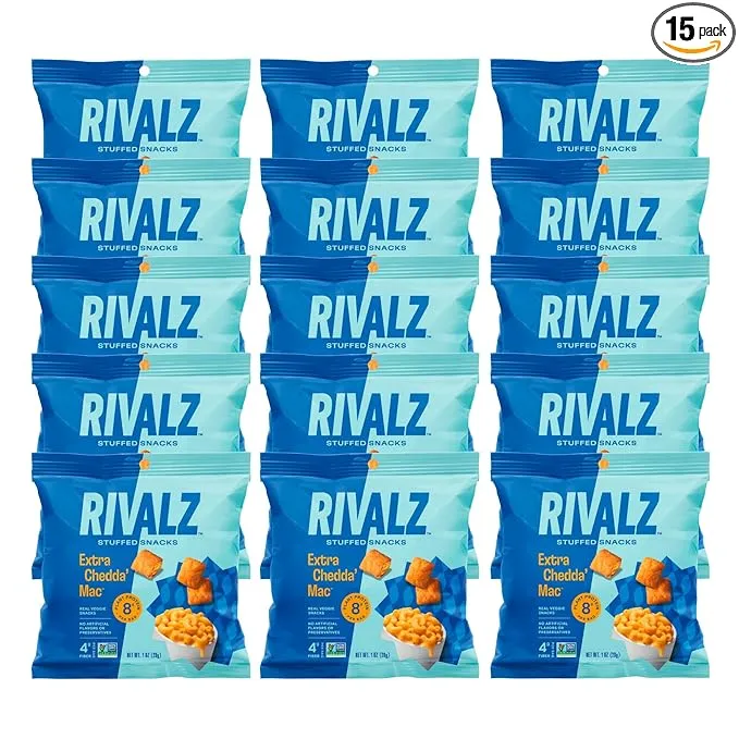 Rivalz Stuffed Snacks - Delicious & Nutritious Veggie Snack Bites - Vegan, Gluten Free, & Non-GMO - Zero Added Sugar and Plant-Based Protein - Healthy Snacks for Adults and Kids - 1.0 Oz Bags (Variety Pack)