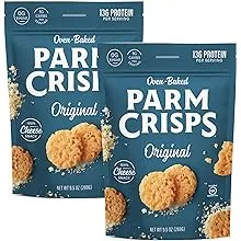 ParmCrisps – Party Size Original Cheese Parm Crisps, Made Simply with 100% REAL Parmesan Cheese | Healthy Keto Snacks, Low Carb, High Protein, Gluten Free, Oven Baked, Keto-Friendly | 9.5 Oz (Pack of 2)