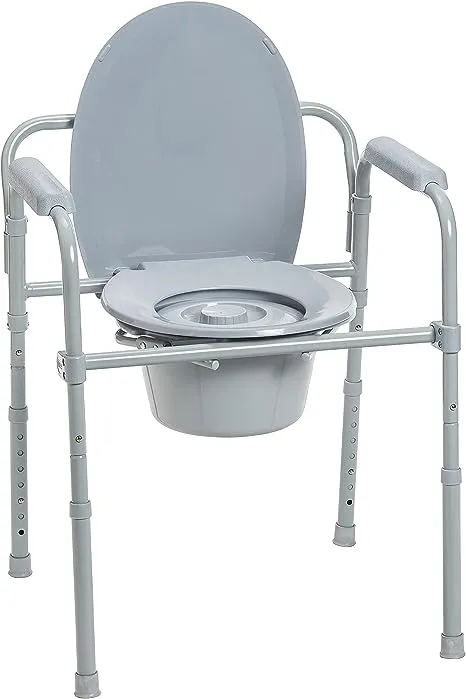 Drive Medical 23.0-in 7.5-Quart Adjustable Bedside Commode