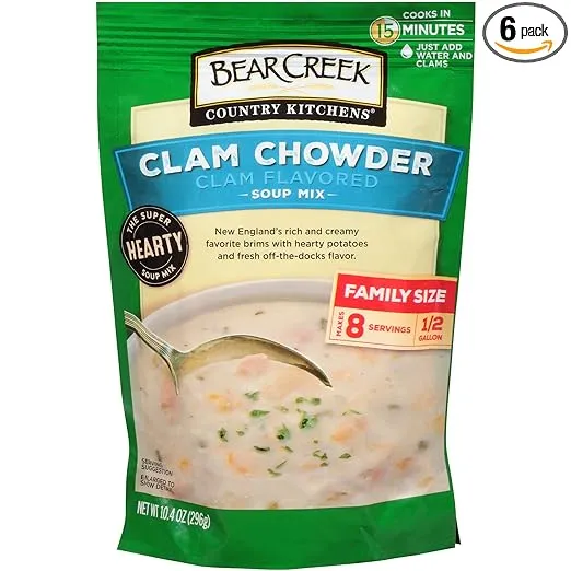 Bear Creek Soup Mix, Clam Chowder, 10.4 Ounce (Pack of 6)