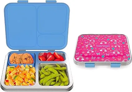 Bentgo Kids' Stainless Steel Bento Lunch Box - Rainbows and Butterflies