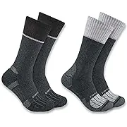 Carhartt Men's Force Midweight Steel Toe Sock 2 Pack